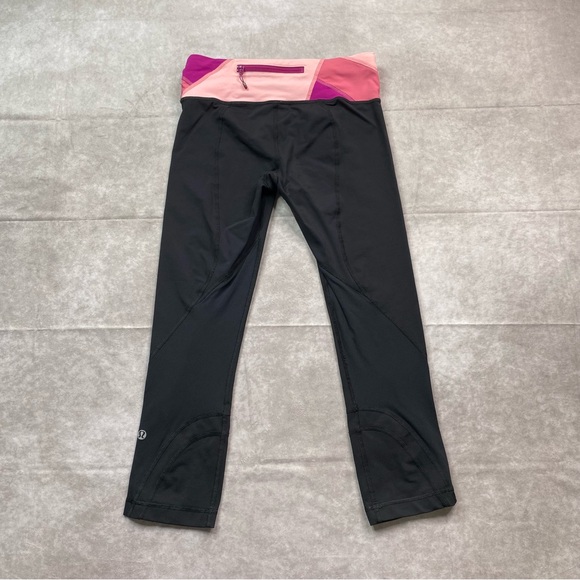Lululemon Leggings Women's Size 4 Black Cropped High Rise Pockets Acitve Gym - Picture 4 of 16